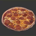Delicious Pepperoni Pizza With Golden Crust Melted Cheese And Tomato Sauce