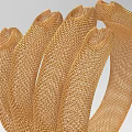 Elegant Golden Mesh Finger Shaped Bracelet With Delicate Textured Pattern