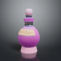 Pink Perfume Bottle With Eau de Parfum Label And Round Top Design