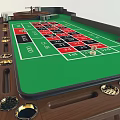 Elegant Roulette Entertainment Table With Green Felt Surface Wooden Frame And Number Layout 3d model