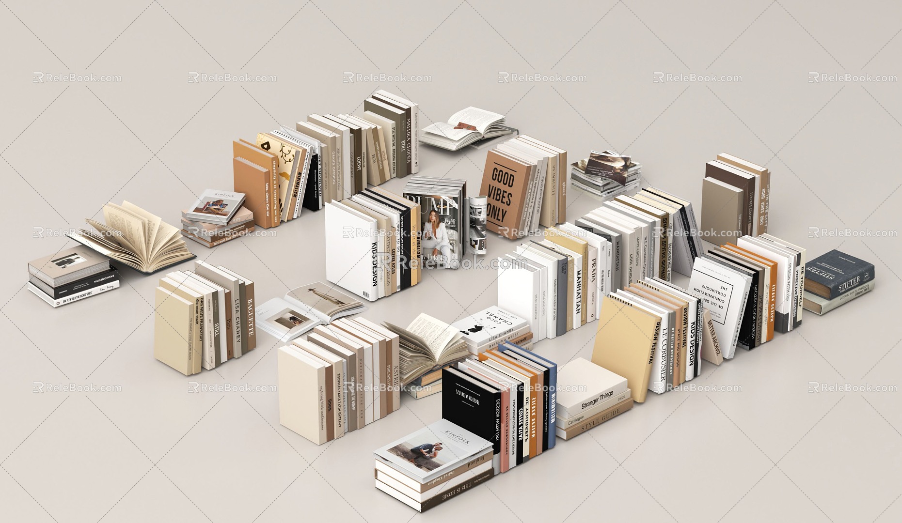 Modern Books Book Portfolio 3d model