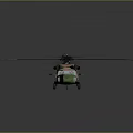 Camouflage Military Helicopter With Rotor Blades And Detailed Aerodynamic Design