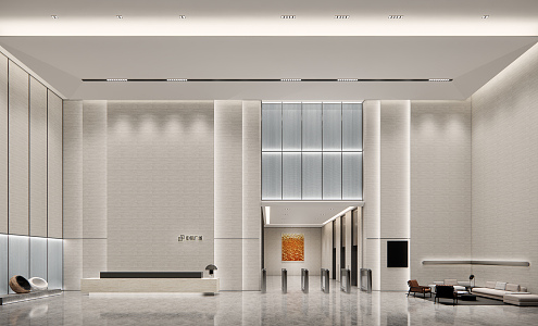 Modern Hall Lobby 3d model