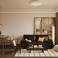 Middle-ancient style guest restaurant large flat-level guest restaurant sofa coffee table combination Middle-ancient style dining table and chair Middle-ancient style leisure chair single chair Middle-ancient style floor lamp 3d model