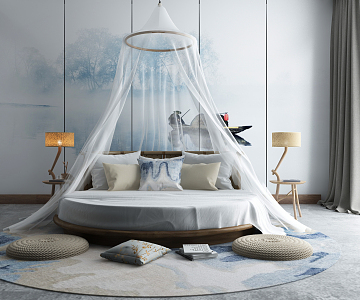 Nordic Round Bed Inn 3d model