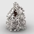 White Building Blocks Crafted Into Christmas Tree Shaped Decorative Creative Structure 3d model