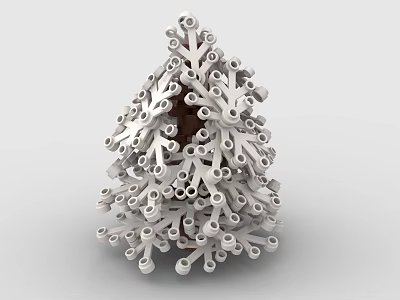 Lego toy pine cedar trees winter christmas 3d model