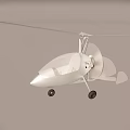 White Lightweight Helicopter Flying In Blue Sky With White Clouds And Clear Structure