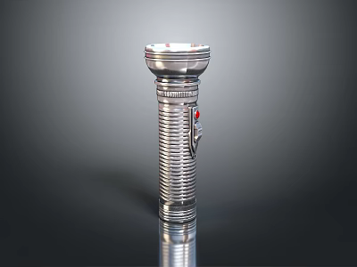 Metal Flashlight With Ergonomic Grip And Red Button Design For Daily Household Use 3d model