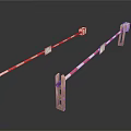 Red And White Striped Traffic Barriers With Wooden Base And Metal Bars