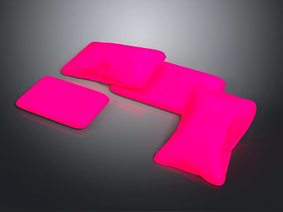 Soft Pink Cushions And Square Pads For Cozy Home Living Decor Items 3d model