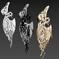 Stylish Decorative Ornament Set With Gold Silver Finish And Intricate Sculptural Design For Home Decor