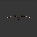 Golden Dark Winged Flying Model With Double Wings And Skeleton Structure 3d model