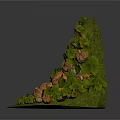 Triangular Autumn Decorative Structure With Small Pumpkins And Lush Green Foliage