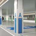 Garage Pillar Design Pillar Design Pillar Guide Parking Space Design Parking Space Parking Line Car Stapper Wheel Stapper Column 3d model