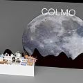 Modern COLMO Tea Break Area Featuring Moon Display Counter And Hills 3d model