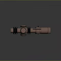 Copper Rifle Scopes With Black Mounts And Ring Accessory On Gray Background 3d model