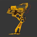 Futuristic Yellow Mechanical Quadruped Robot With Armored Body And Mechanical Legs