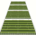 Multiple Football Fields Arranged Side by Side With Green Lawn and White Lines