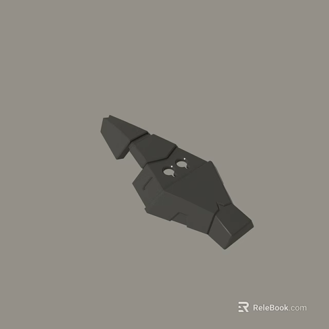 Black Angular 3D Model with Geometric Design and Surface Holes Structure 3d model