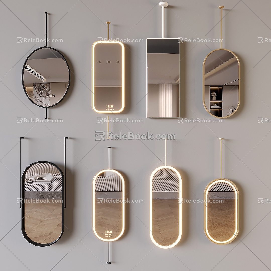 Mirror Smart Mirror Rotating Mirror Decorative Mirror Dressing Mirror Makeup Mirror Bathroom Mirror Hanging Mirror 3d model