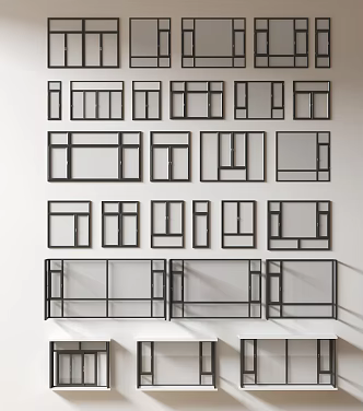 Modern windows combination windows glass windows floor-to-ceiling windows balcony windows bay windows bedroom windows sliding windows casement windows doors and windows 3d model