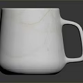Modern White Ceramic Mug With Marble Texture For Daily Household Use 3d model