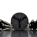 Black Jewelry Rings Featuring Round Floral Pattern Piece With Black Gemstones And Small White Diamonds