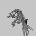 Highly Detailed Triceratops Skeleton 3D Model With Realistic Bone Structure