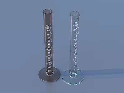 Glass Measuring Cylinders With Dark And Transparent Bases And Clear Measurements For Household Supplies 3d model
