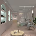 Modern Beauty Hair Salon Interior With Stylish Mirrors Chairs And Light Decor