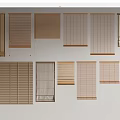 Various Window Blinds with Different Materials and Styles for Home Decor 3d model