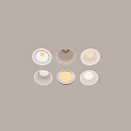 Modern Recessed Ceiling Lights With Six Different Designs And Illuminated Features On Gray Ceiling