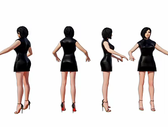 Modern Women Wear Skirt Girl High Heels Girl Urban Girl Beauty 3d model