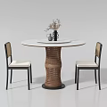 Middle-style dining tables and chairs 3d model