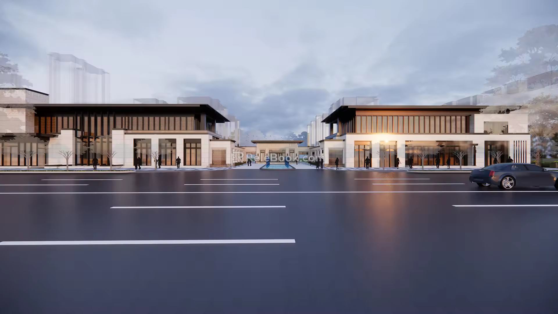 New Chinese-style Gate Demonstration Area 3d model