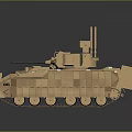 Modern Military Armored Vehicle With Turret Antenna And Sensor System Design