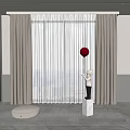 Modern Curtain Window Screen 3d model