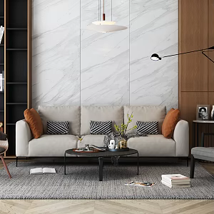 Modern sofa coffee table combination 3d model