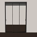 Very narrow triple-linkage sliding door 3d model