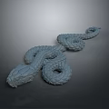 3D Rendered Gray Snake Coiled on Shiny Surface Against Gradient Gray Background