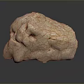 Natural Stone With Rough Surface Textured Details And Holes On Dark Backdrop