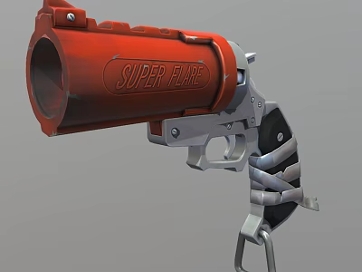 Super Fire Red Weapon Featuring Detailed Black And Silver Parts Modern Design Grip Structure 3d model