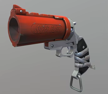 gun pistol signal gun cartoon gun 3d model