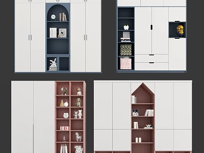 Modern Wardrobe Designs With Open Shelves Drawers And Various Storage Solutions 3d model