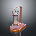 Decorative Hourglass With Copper Frame And Wooden Base For Home Decor