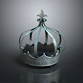 Silver Metallic Crown Fashion Accessory With Ornate Top And Shiny Details