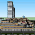 Modern Commercial Complex Featuring Twin Towers Open Plaza And Architectural Design