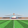 football stadium stands 3d model