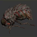Game Movie Insect Character 3D Render With Red Body Yellow Wings And Big Eyes